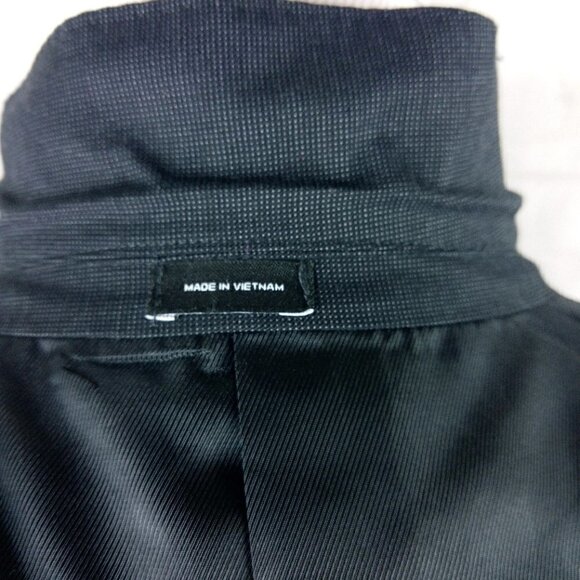 JF J.Ferrar Slim 42R 2 Btn Charcoal Birdseye Stiched Lapel Suit Blazer Sport Coa - Picture 16 of 16